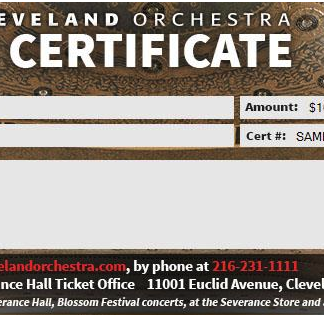Cleveland Orchestra gift card